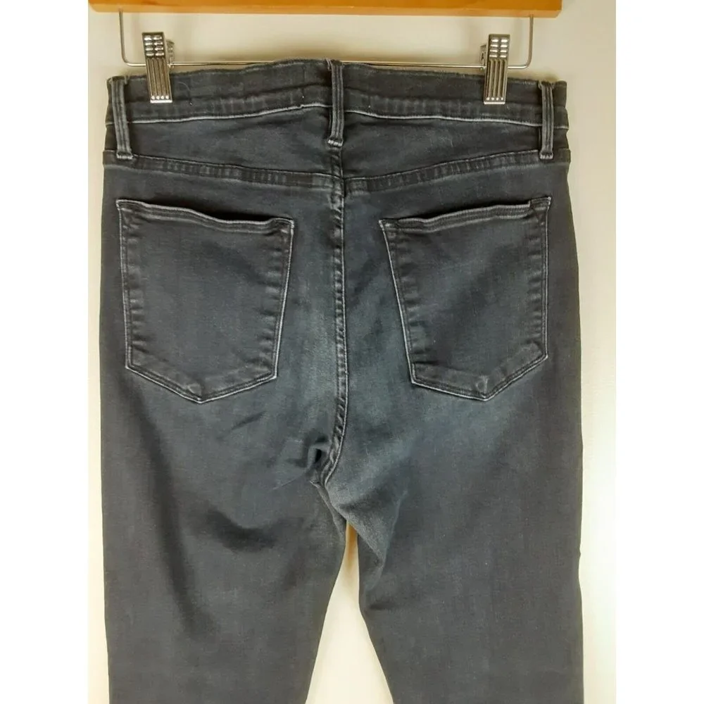 Frame Denim Le High Flare Dark Wash Jeans High Waist Stretch Zip Fly Roxy 30 - Picture 4 of 11